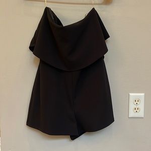 Black strapless shorts romper